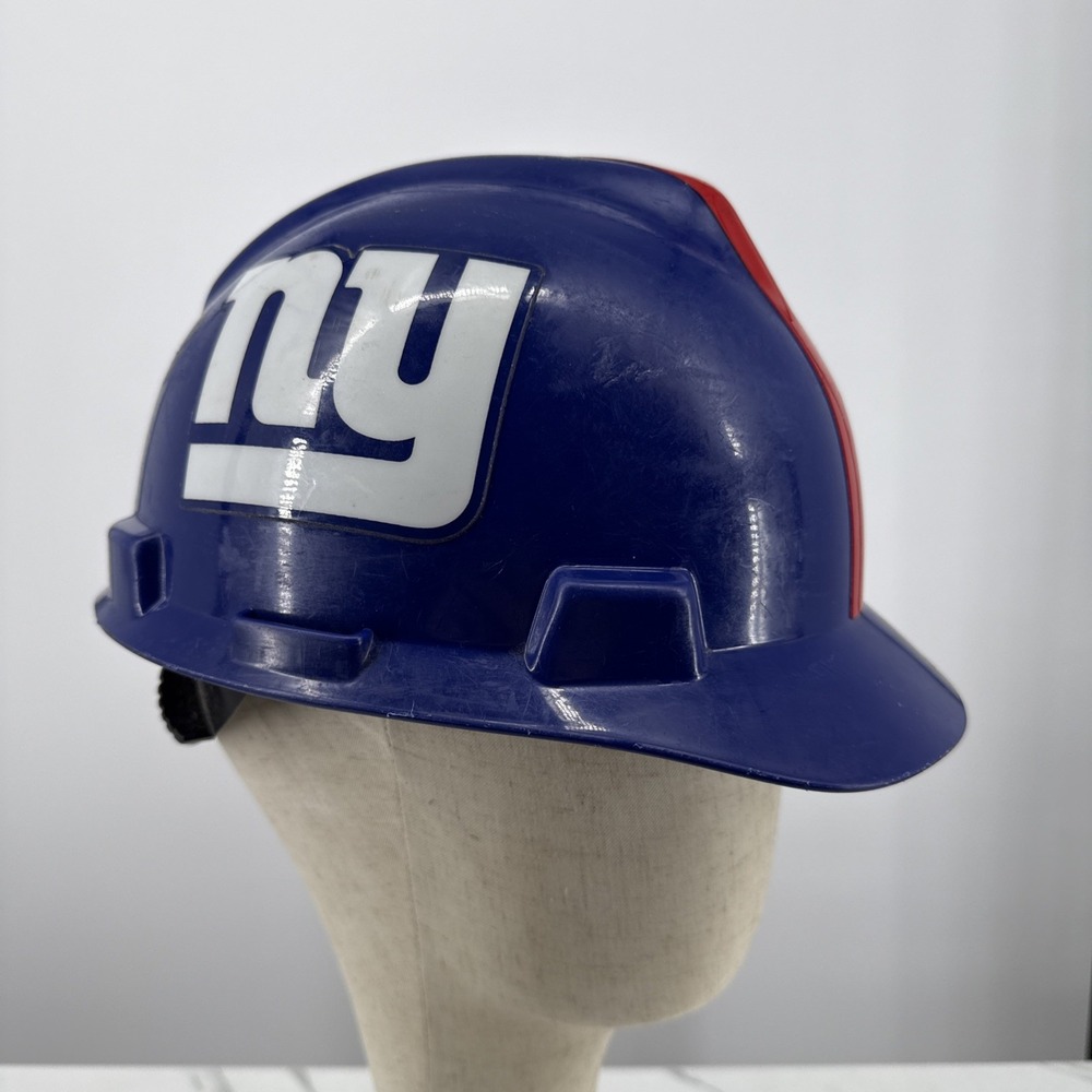 MSA V-Gard Hard Hat Blue New York Giants Logo NFL Fan Safety Helmet Medium